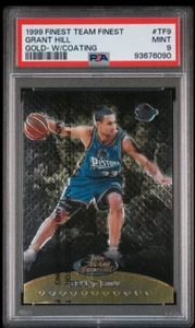 Grant Hill Topps Team Finest 1999 #TF9 31/250 dorado con revestimiento como nuevo PSA 9 - Imagen 1 de 3