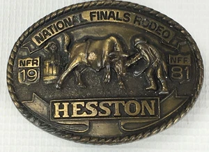 1981 National Finals Rodeo Collector's Belt Buckle, Hesston, Seventh Edition. - Picture 1 of 8