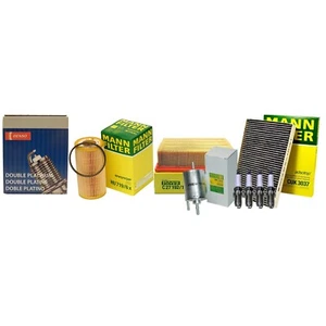 Mann Engine Cabin Air Oil Fuel Filters & 4 Denso Double Platinum Spark Plugs - Picture 1 of 1