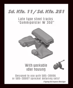 SBS Modell 35043 1/35 Sd.Kfz.11, Sd.Kfz.251 Spättyp Stahlschienen (Gummi w302) - Bild 1 von 2
