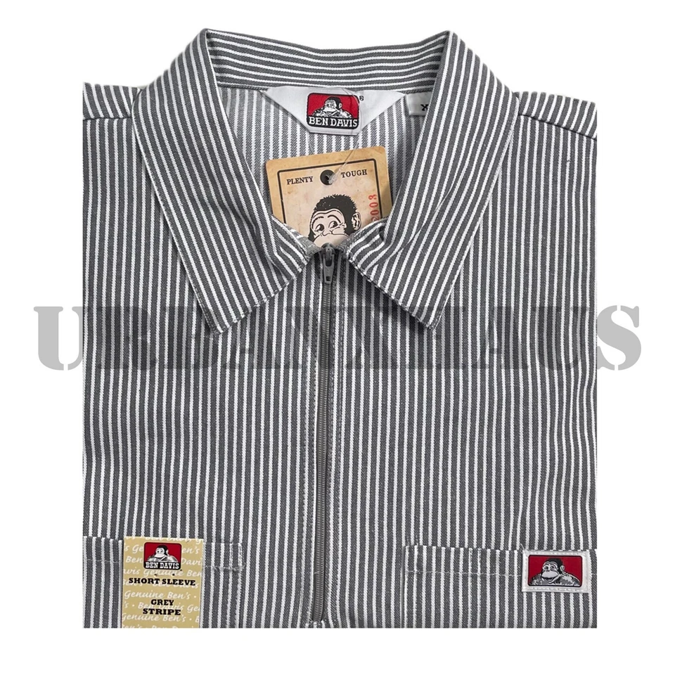 BENDAVIS Stripe Short Sleeve 1/2 Zip Shirts (S to 5XL) - Image 1 of 1