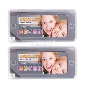 2 X Dental Orthodontic Monocrystalline Sapphire Brackets Mini Roth 022 345 Hook - Picture 1 of 12