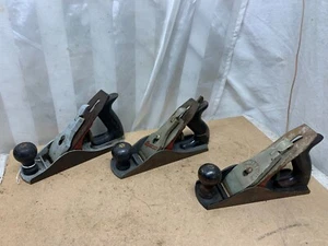 3 Pack Millers Falls & Stanley Handyman No 5 Antique Hand Planer Plane 10" USA - Picture 1 of 17