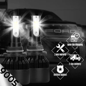 9005 HB3 6000K 388W 38800LM LED High Beam Headlight Kit White Bulbs Pair - Picture 1 of 12