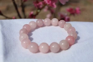 Large Beads Handmade Natural Rose Quartz Stretch Bracelet - Love - Peace - Calm - Picture 1 of 3
