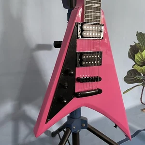 Factory Pink Swallow tail V Electric Guitar Rosewood Fretboard HH Passive Pickup - Picture 1 of 8