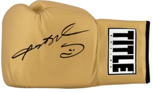 Guante de boxeo dorado Sugar Ray Leonard con título firmado - (SCHWARTZ DEPORTES CERTIFICADO DE AUTENTICIDAD) - Imagen 1 de 1