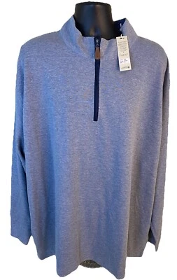 Pullover Westport Lifestyle para Hombres 3XL Azul Algodón Mezcla Rendimiento 1/4 Cremallera NUEVO Foto 1 de 4