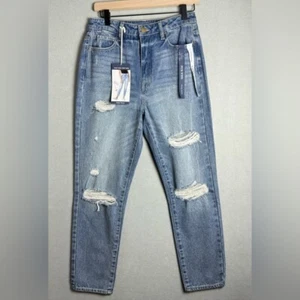 Indigo Rising Women’s High-Rise Step Mom Rigid Distressed Denim Jeans size 5/6 - Picture 1 of 14