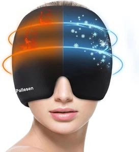 Migraine Relief Hat | Ice Head Wrap Headache Relief Cap Ice Pack Eye Mask Cold & - Picture 1 of 12
