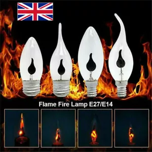 3W FLICKER FLAME Candle Light Bulb HALLOWEEN Fire CANDLE Lamps E14 E27 Light - Picture 1 of 16