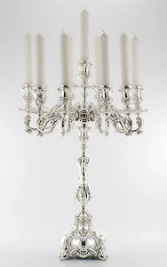 Coppia candelabri palazzo jumbo sontuosi candelabri argento 925 alti 90 cm nuovi  - Foto 1 di 4