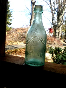 PHILA. PA JOHNSTON & CO PONY SODA BOTTLE BLOB TOP ANTIQUE PRIVY DUG - Picture 1 of 6