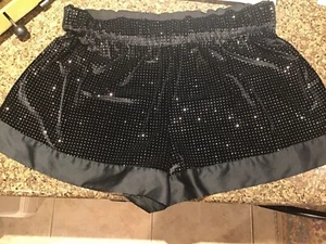 Pantaloncini da notte VS raso bling/glitter velluto NUOVI taglia x-large nero - Foto 1 di 4