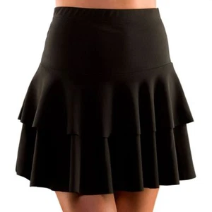 Ladies 1980s Fancy Dress Black Ra Ra Skirt 80s Stretch RaRa Skirt New - Picture 1 of 2