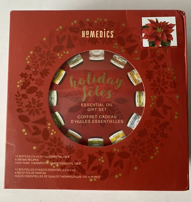 Juego de regalo de aceite esencial HoMedics 12 botellas de 0,5 oz cada una de eucalipto de árbol de té de hierba de limón Foto 1 de 3