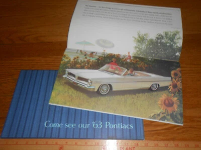 1963 ПОНТИАК БРОШЮРА / ОГРОМНЫЙ 36 p. 8 x 15 каталог GRAND PRIX BONNEVILLECATALINA - Изображение 1 из 4