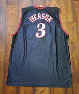 Sixers Allen Iverson #3 Vintage schwarz Trikot Größe 56 3XL Reebok Authentic genäht Korea - Bild 1 von 6
