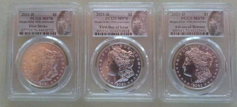 2021-D MORGAN SILVER DOLLAR PCGS MS70 ADVANCED RELEASE, FIRST DAY & FIRST STRIKE Cover