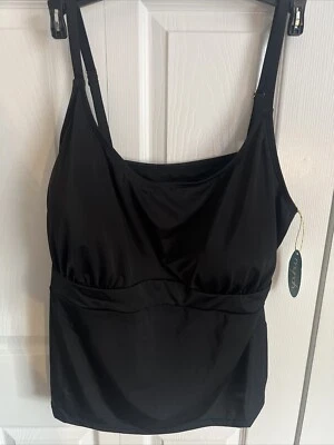 Traje de baño Mynah negro Tankini acolchado Top para mujer talla grande 24W precio de venta sugerido por el fabricante 58 USD nuevo Foto 1 de 3