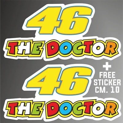 adesivo NUM. 46 valentino rossi doctor moto car aufkleber + 1 FREE STICKER cm.10