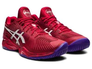 Asics Court FF Novak Djokovic Cranberry Red Men Tennis Shoes 1041A089-605 10.5 - Picture 1 of 7