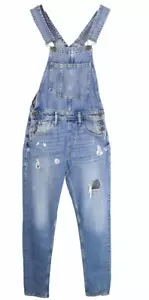Jack & Jones Fred Overall Damen W28/L34 Zerrissen Distressed Schnalle Neu Denim - Bild 1 von 10