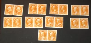 US 1873 OFFICIAL COMPLETE PAIR SET STAMPS PLATE PROOFS ON INDIA *AGRICULTURE* - Picture 1 of 2