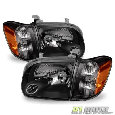 Faros de esquina izquierda+derecha para Toyota Tundra 2007 Sequoia 2005-2006 negros Foto 1 de 4