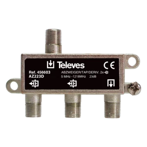 Derivador 2 Salidas CATV Conector F 23dB de Televes - Imagen 1 de 1