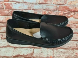 NUEVOS CON ETIQUETAS Damas Talla 8 Anko Negro Confort Mocasines Planos Sin Cordones Zapatos - Imagen 1 de 3