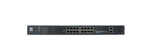 GEP-2021 20-Port Gigabit PoE Switch, 16 PoE Outputs, 2 x Gigabit RJ45, 2 x... - Photo 1/3