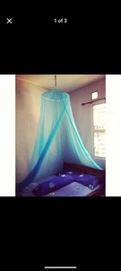 NEW Ikea ENSTA Bed Canopy Net Netting w/Hoop Teal Turquoise 202.862.90 - Picture 1 of 3