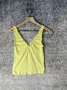 Truly Madly Deeply Tanktop Damen klein gelb Rüschen Träger Pointelle Cami - Bild 1 von 7