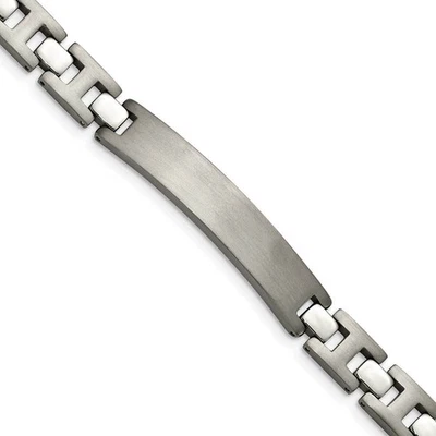 8mm Men's Engravable I.D. Titanium Link Bracelet, 8.5 Inch - Image 1 of 4