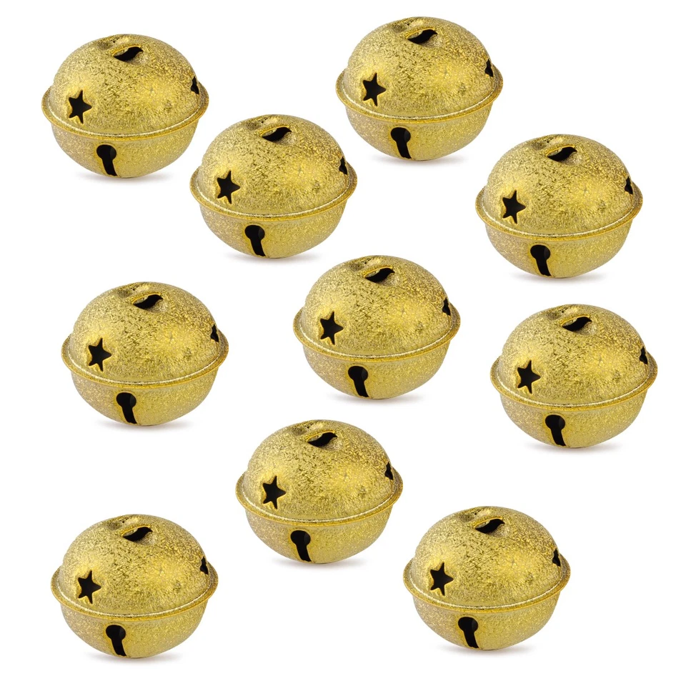 10X Glänzend Mattierter Glocken Jingle Bells Weihnachten Christmas Anhänger Deko - Bild 1 von 1