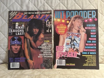 ЛОТ ИЗ 2 НОВЫХ ВИНТАЖНЫХ МЕТАЛЛИЧЕСКИХ ЖУРНАЛОВ ДЛЯ ВОЛОС BLAST + HIT PARADER OZZY STRYPER KISS - Изображение 1 из 4