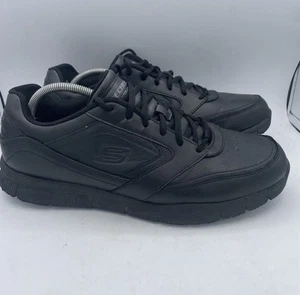 Skechers Shoes Men's Nampa Slip-Resistant Soft Toe Work Shoes 77156 Black Size 9 - Picture 1 of 9