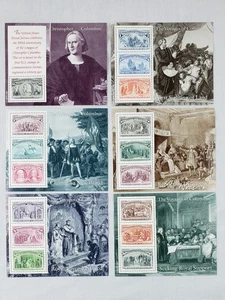 Columbus Voyages of Columbus 1991 conjunto de 6 mini hojas 16 estampillas de USPS MNH/VF/XF - Imagen 1 de 9