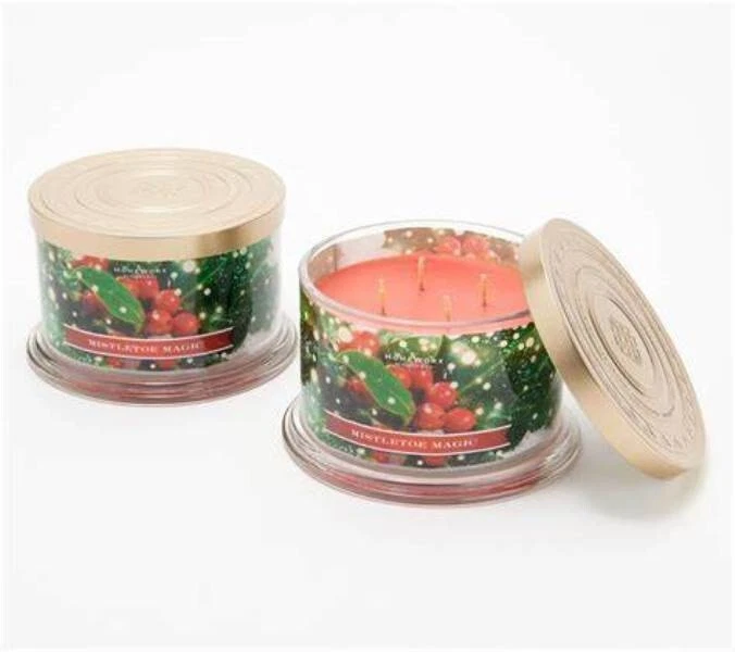 HomeWorx by Slatkin  4 WICK CANDLE NEW MISTLETOE MAGIC - Image 1 of 1