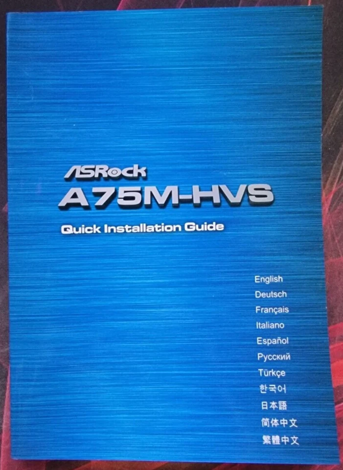 AsRock A75M-HVS Motherboard Quick Installation Guide - Image 1 of 1