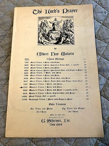 The Lord's Prayer Women's Voices 2 Parts Piano Sheet Music Malotte 1940 Schir - Picture 1 of 7