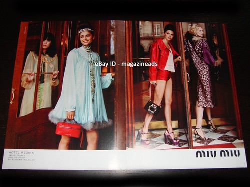 MIU MIU 2 pagine AD Cruise 2019 TAYLOR HILL KENDALL JENER GAMBE COSCE CAVIGLIE PIEDI