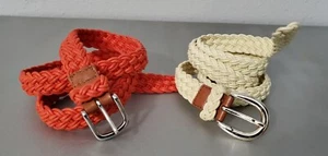 CINTURA IN VITA DA DONNA AMERICAN LIVING PUNTA SINGOLA BORDO IN PELLE E TELA INTRECCIATA:2 PEZZI - Foto 1 di 6