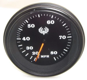 # 59583 NEW Teleflex 80 MPH Speedometer Black Gauge FREE SHIP! - Picture 1 of 4