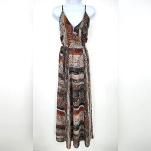BCBGeneration Womens Maxi Dress Size S Multi-Colored Earth Tones Strappy - Picture 1 of 9