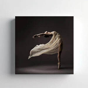 Abito ballerina in seta stampa tela arte da parete, elegante arredamento casa appendiabiti da parete - Foto 1 di 12