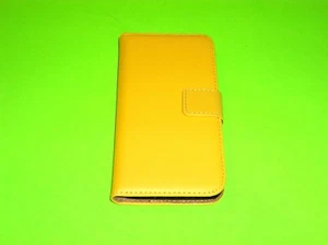 APPLE IPHONE 6 7 8 YELLOW SYNTHETIC LEATHER CASE FOLIO STAND WALLET - Picture 1 of 3