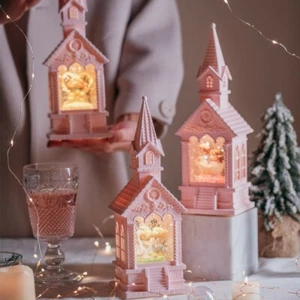 LED Christmas Snow Globe Night Light Lantern Music Box Waterball Decoration - Picture 1 of 12