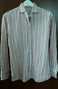 Princeton Custom Tailors Men's 100% Cotton, Classic Fit,Pink/white, L/S Shirt M - Picture 1 of 4